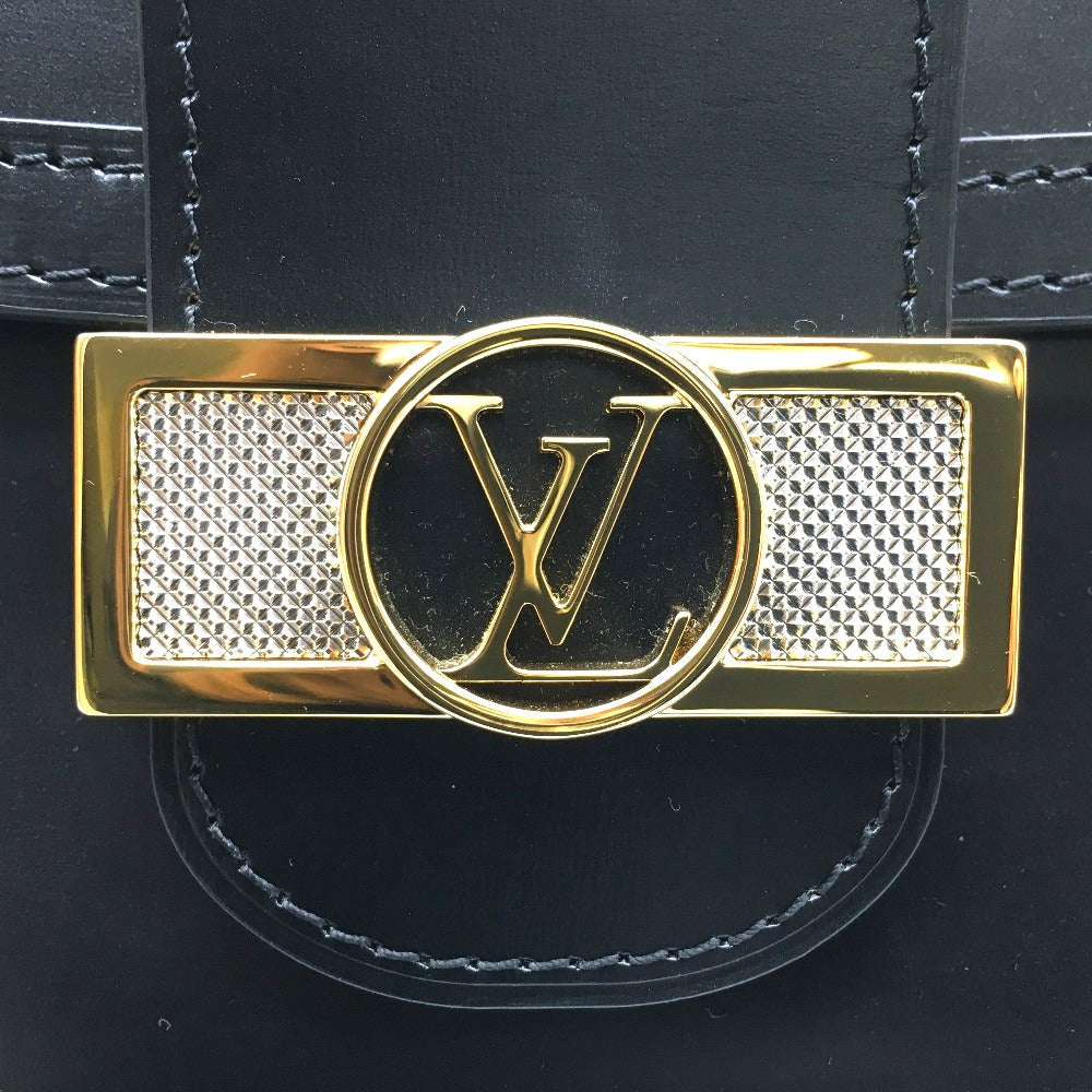 LOUIS VUITTON Shoulder Bag M55821 Calfskin black LV Lock Chain Dauphin MM Women Used Authentic