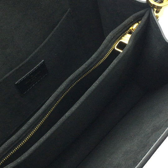 LOUIS VUITTON Shoulder Bag M55821 Calfskin black LV Lock Chain Dauphin MM Women Used Authentic