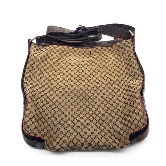 CELINE Shoulder Bag Canvas / leather Brown type Macadam all over pattern Shoulder Bag unisex(Unisex) Used Authentic