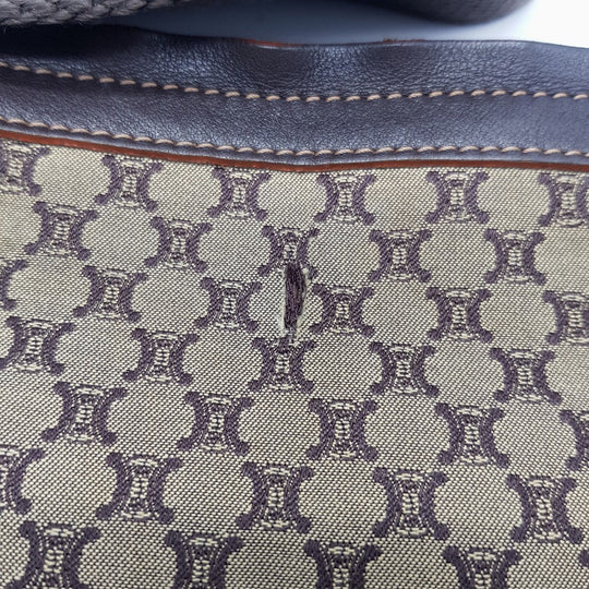 CELINE Shoulder Bag Canvas / leather Brown type Macadam all over pattern Shoulder Bag unisex(Unisex) Used Authentic