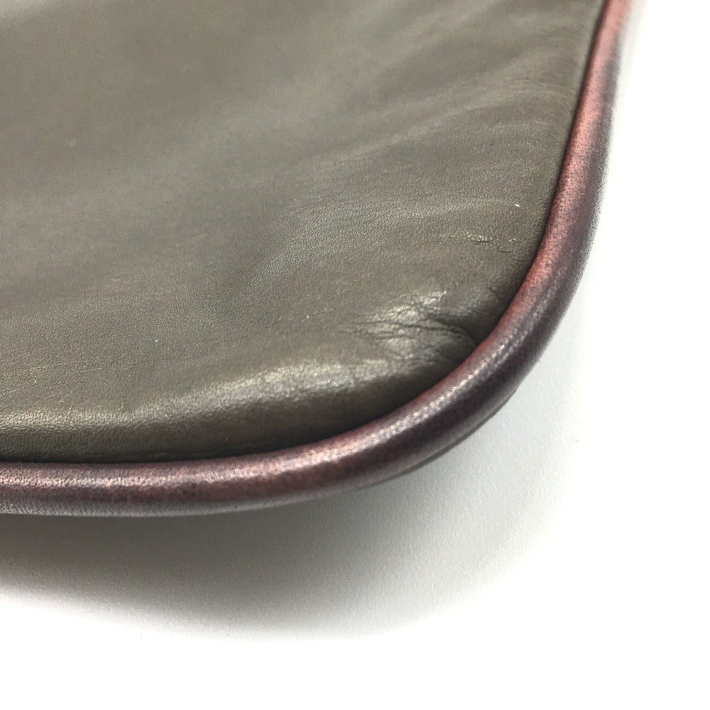 Berluti Clutch bag leather Brown type Calligraphy Inside mens Used Authentic