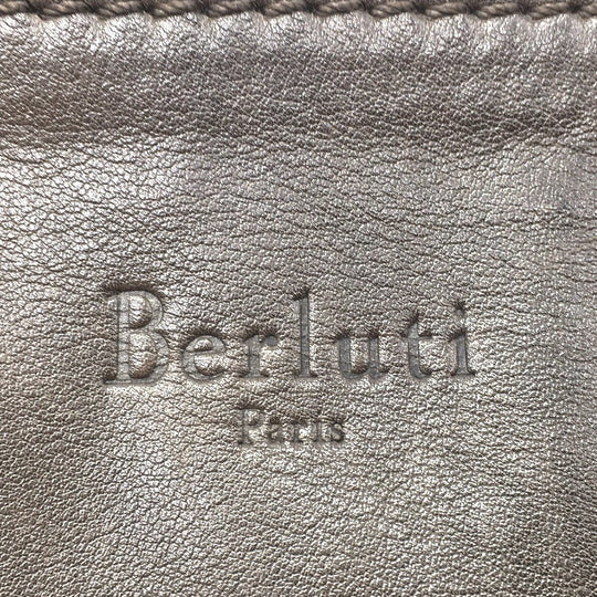 Berluti Clutch bag leather Brown type Calligraphy Inside mens Used Authentic