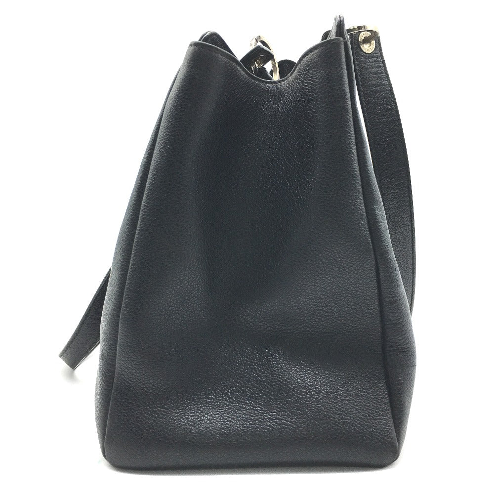 BVLGARI Shoulder Bag leather black Lock type Bulgari Bulgari unisex(Unisex) Used Authentic