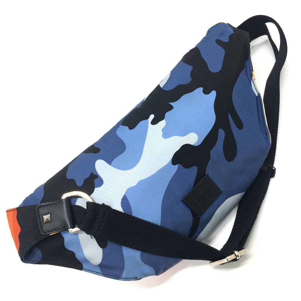 Valentino Garavani Waist bag QY2B0664TPG Nylon / leather Black x multicolor Duck shuffle mens Used Authentic