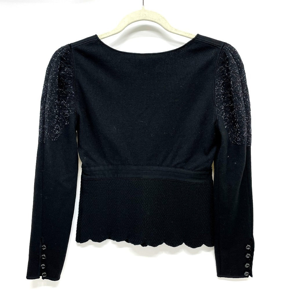 CHANEL setup P29091K00191 Wool, Rayon, Cashmere / Polyester black 06A Glitter knit flare skirt Women 38/34 Used Authentic