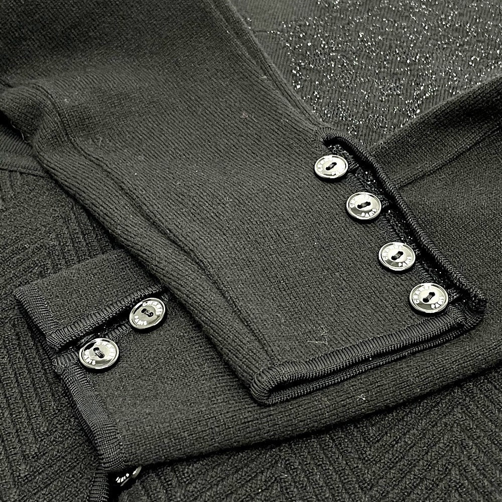 CHANEL setup P29091K00191 Wool, Rayon, Cashmere / Polyester black 06A Glitter knit flare skirt Women 38/34 Used Authentic