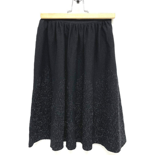 CHANEL setup P29091K00191 Wool, Rayon, Cashmere / Polyester black 06A Glitter knit flare skirt Women 38/34 Used Authentic