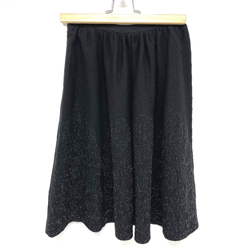 CHANEL setup P29091K00191 Wool, Rayon, Cashmere / Polyester black 06A Glitter knit flare skirt Women 38/34 Used Authentic
