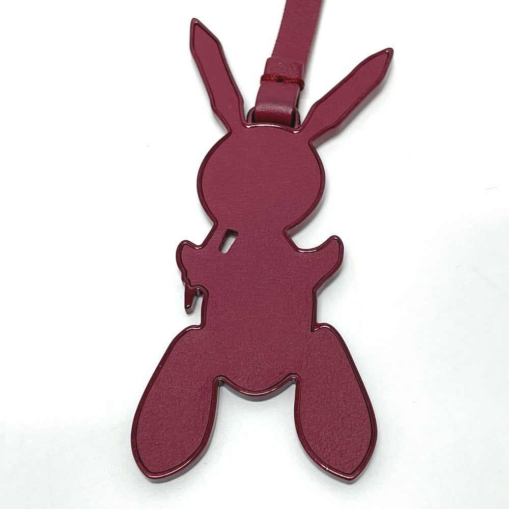 LOUIS VUITTON key ring M62735 leather Bordeaux LV Rabbit Jeff Koons Women Used Authentic