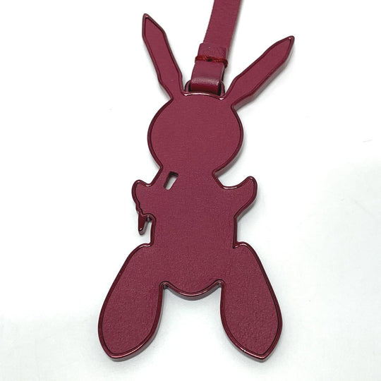 LOUIS VUITTON key ring M62735 leather Bordeaux LV Rabbit Jeff Koons Women Used Authentic