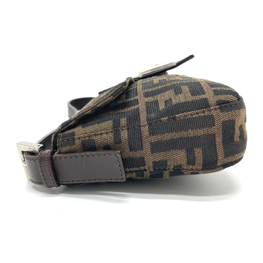 FENDI Shoulder Bag 2321.26424 Canvas / leather Brown type FF Logo Zucca Pattern Mamma Bucket Women Used Authentic