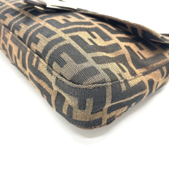 FENDI Shoulder Bag 2321.26424 Canvas / leather Brown type FF Logo Zucca Pattern Mamma Bucket Women Used Authentic