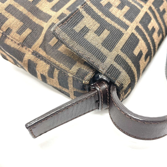 FENDI Shoulder Bag 2321.26424 Canvas / leather Brown type FF Logo Zucca Pattern Mamma Bucket Women Used Authentic