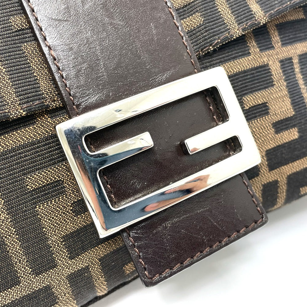 FENDI Shoulder Bag 2321.26424 Canvas / leather Brown type FF Logo Zucca Pattern Mamma Bucket Women Used Authentic
