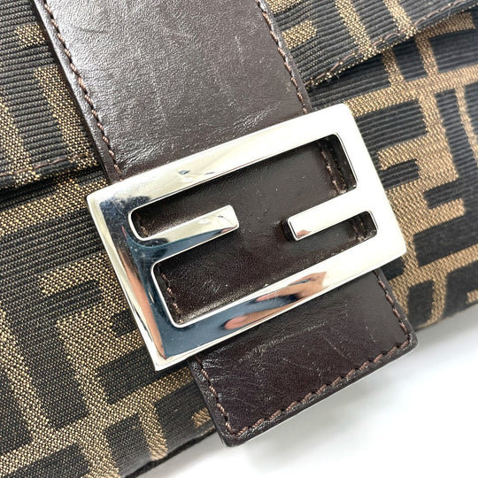 FENDI Shoulder Bag 2321.26424 Canvas / leather Brown type FF Logo Zucca Pattern Mamma Bucket Women Used Authentic