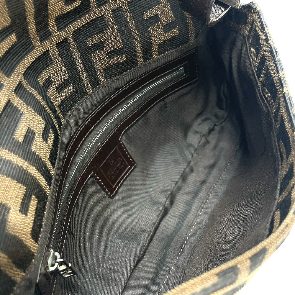 FENDI Shoulder Bag 2321.26424 Canvas / leather Brown type FF Logo Zucca Pattern Mamma Bucket Women Used Authentic