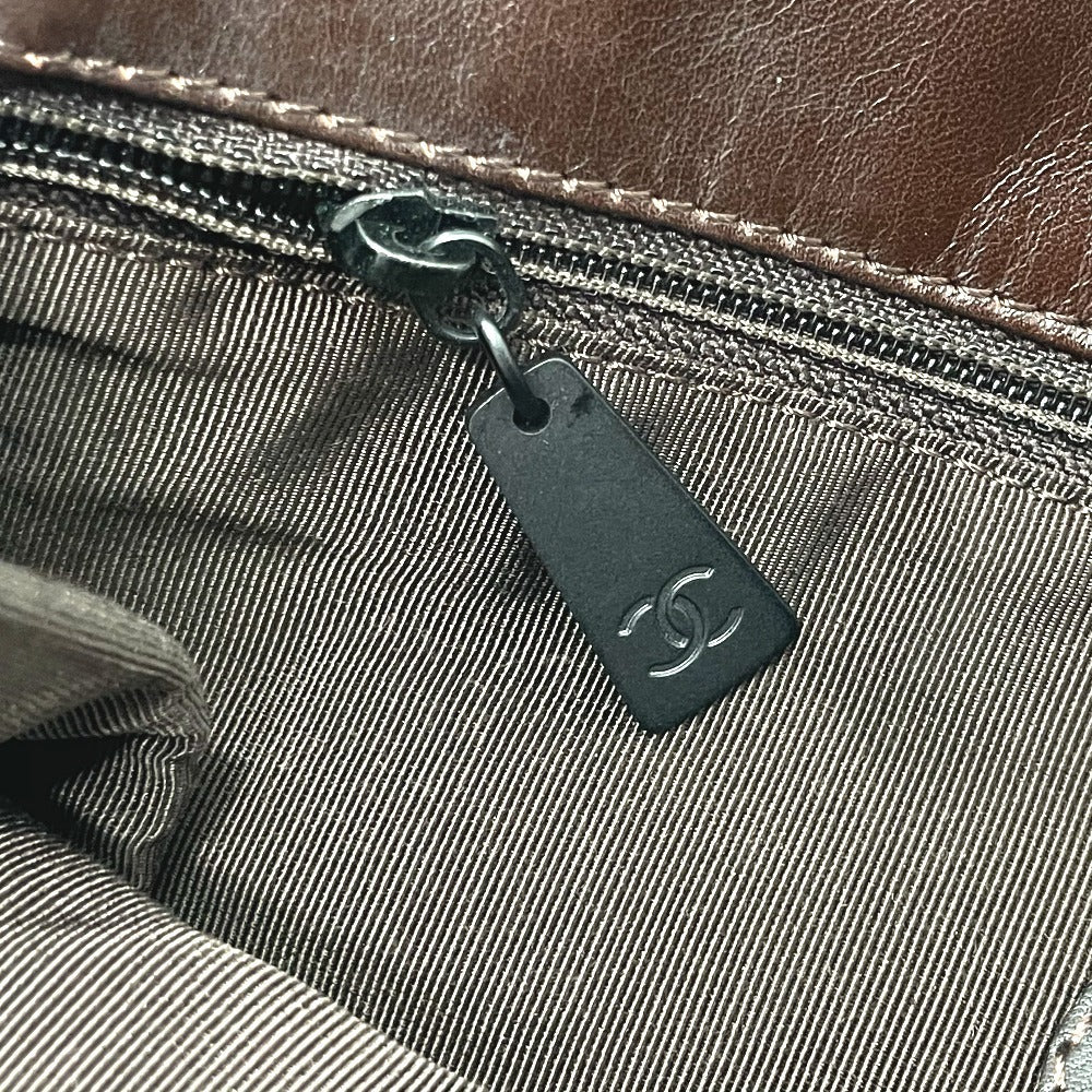 CHANEL Shoulder Bag lambskin Brown logo Sacosh unisex(Unisex) Used Authentic