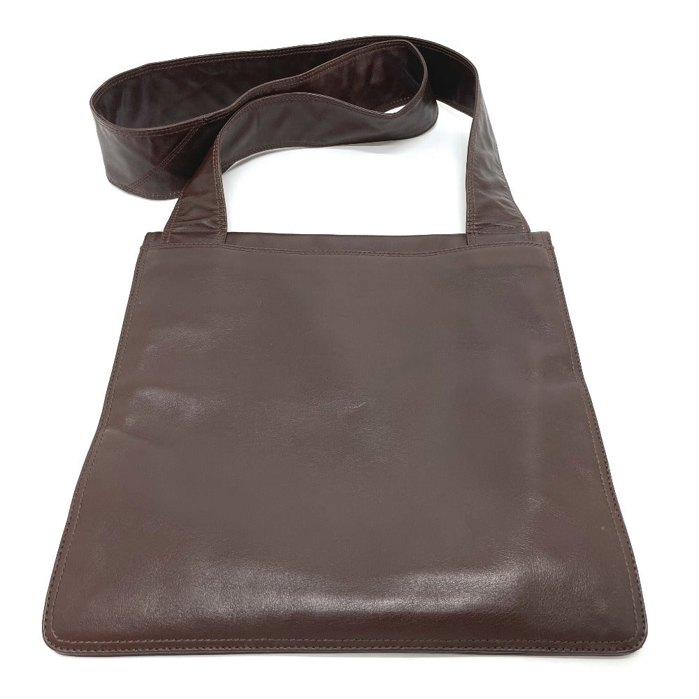 CHANEL Shoulder Bag lambskin Brown logo Sacosh unisex(Unisex) Used Authentic