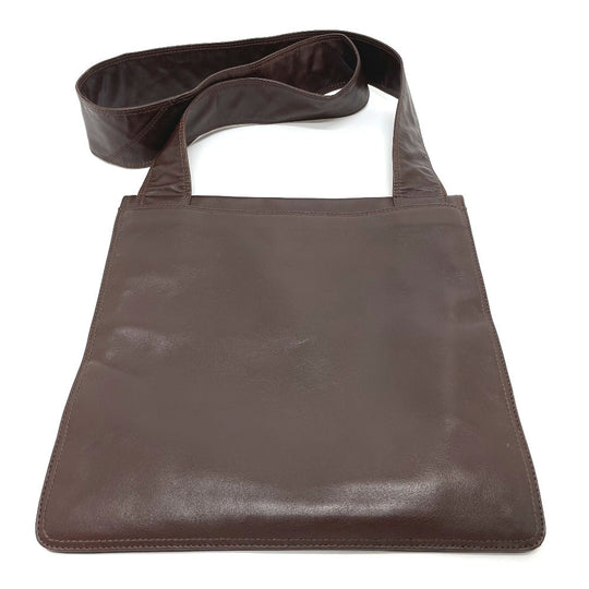 CHANEL Shoulder Bag lambskin Brown logo Sacosh unisex(Unisex) Used Authentic