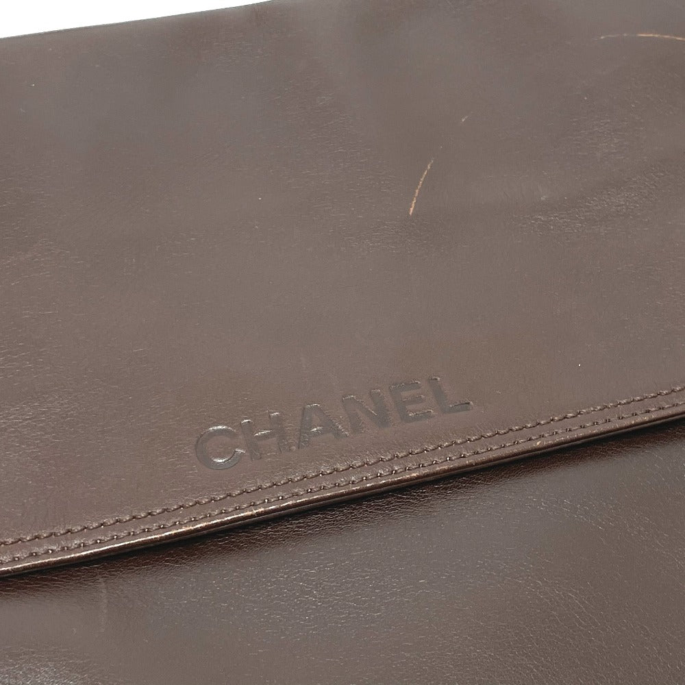 CHANEL Shoulder Bag lambskin Brown logo Sacosh unisex(Unisex) Used Authentic