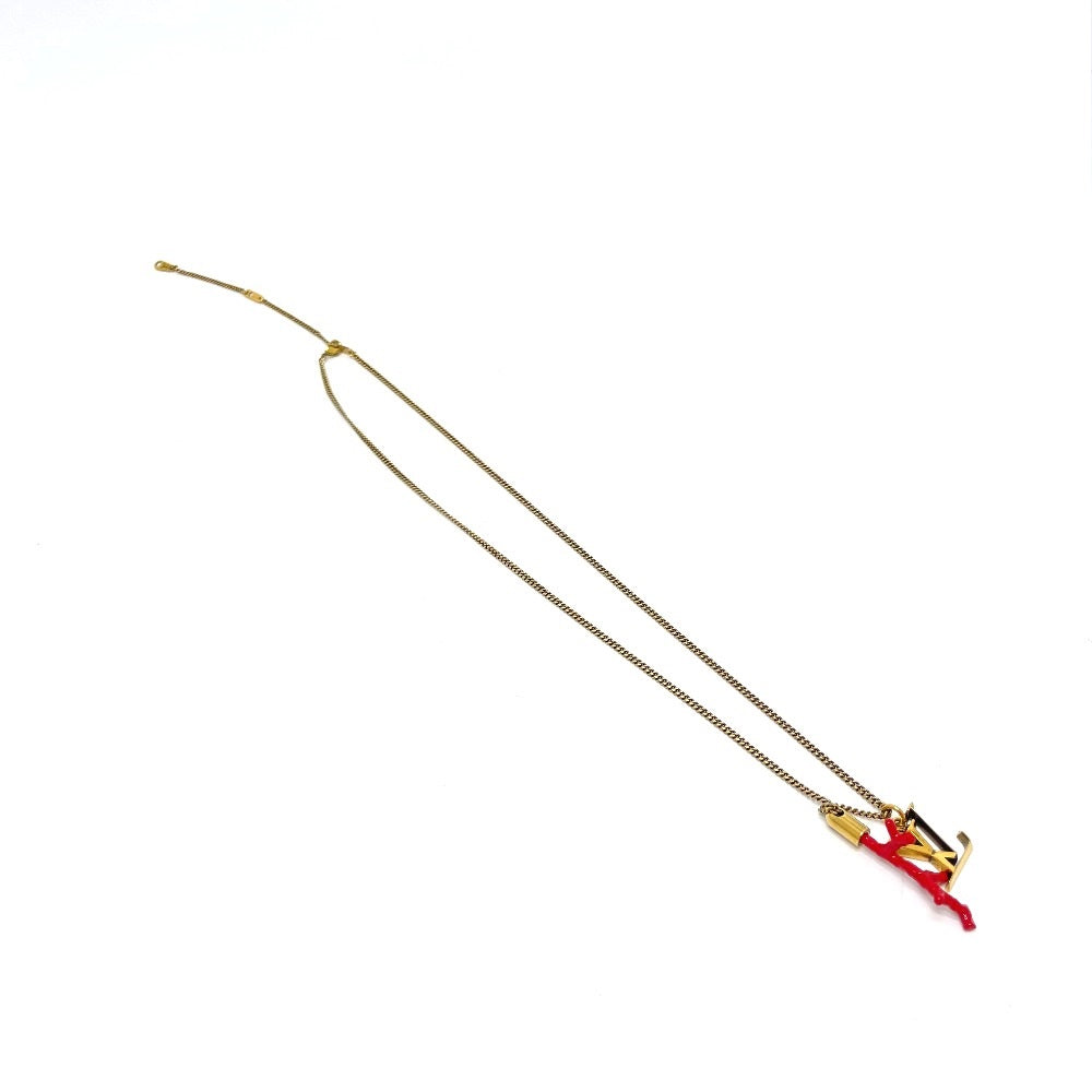 LOUIS VUITTON Necklace M68903 Gold Plated gold coral motif LV initial coral mens Used Authentic