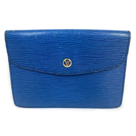 LOUIS VUITTON Clutch bag M52655 Epi Leather blue Epi Montagne 23 mens Used Authentic