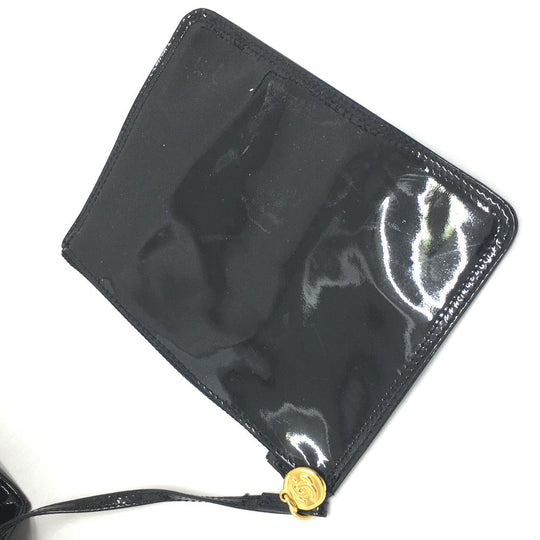 CHANEL Shoulder Bag Patent leather black CCCOCO Mark purse Women Used Authentic