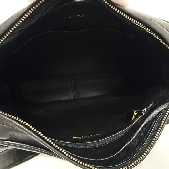 CHANEL Shoulder Bag Calfskin black bag vintage COCO Mark stitch Women Used Authentic