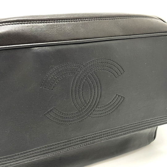 CHANEL Shoulder Bag Calfskin black bag vintage COCO Mark stitch Women Used Authentic
