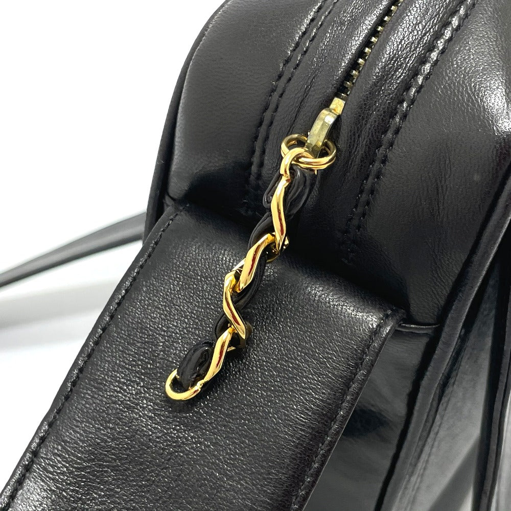 CHANEL Shoulder Bag Calfskin black bag vintage COCO Mark stitch Women Used Authentic