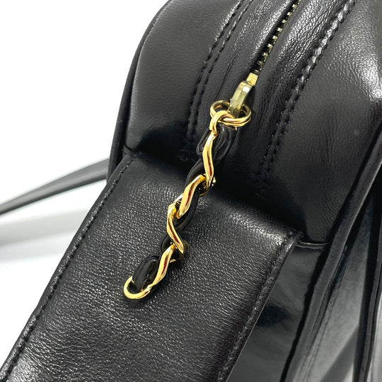 CHANEL Shoulder Bag Calfskin black bag vintage COCO Mark stitch Women Used Authentic