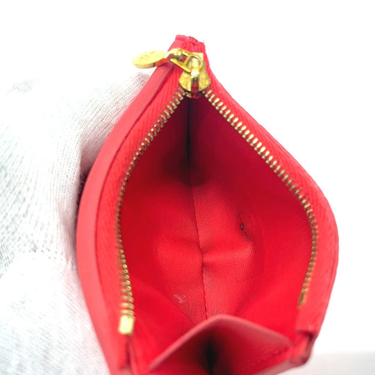 LOUIS VUITTON Trifold wallet M69069 Taurillon Clemence Leather Red Japan limited Portefeuille Capucines XS Women Used Authentic
