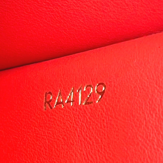LOUIS VUITTON Trifold wallet M69069 Taurillon Clemence Leather Red Japan limited Portefeuille Capucines XS Women Used Authentic