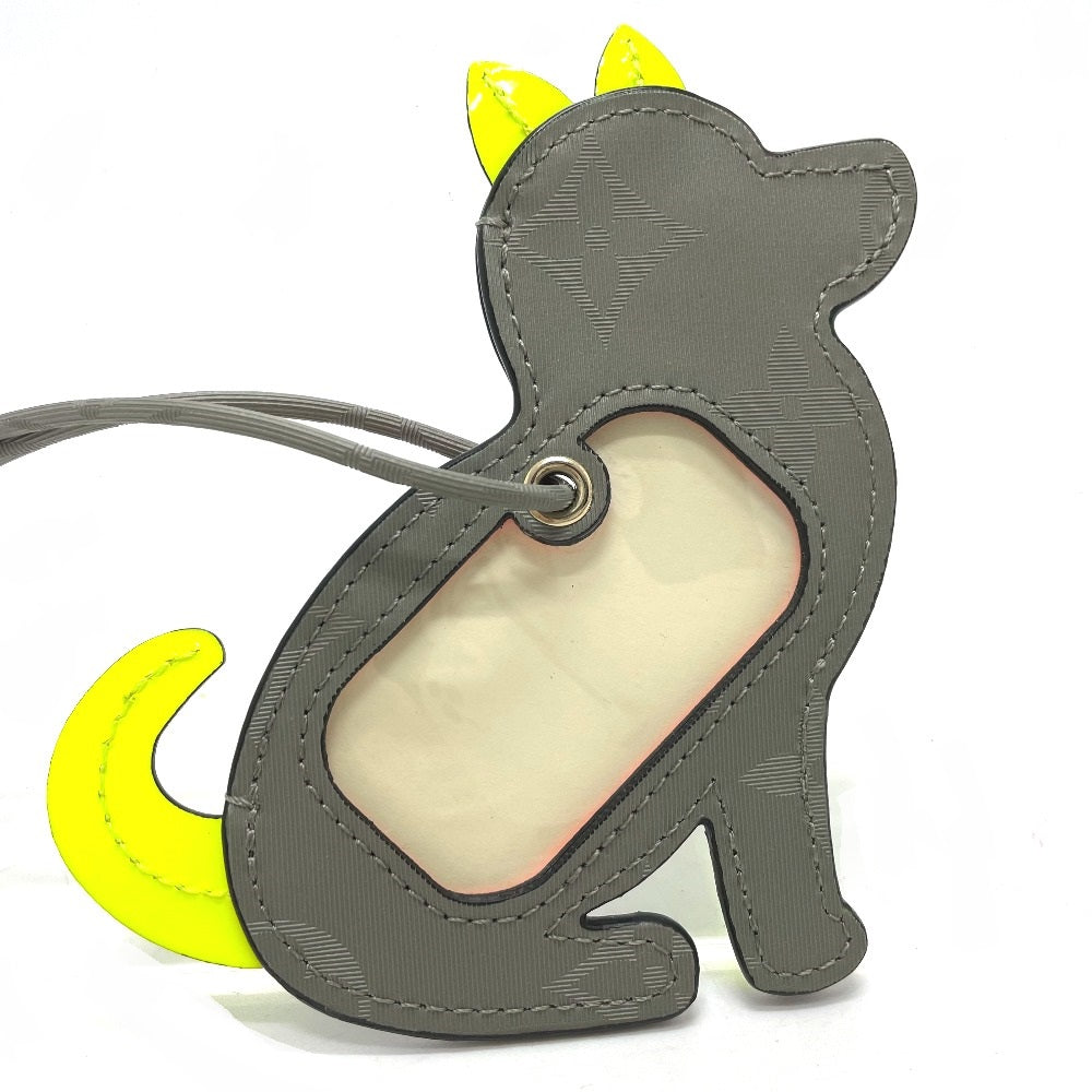 LOUIS VUITTON charm M63280 Monogram canvas gray Monogram titanium porto address dog Women Used Authentic