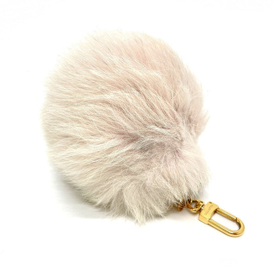 LOUIS VUITTON charm M67371 Fur, Metal pink key ring Fuzzy bubble Women Used Authentic