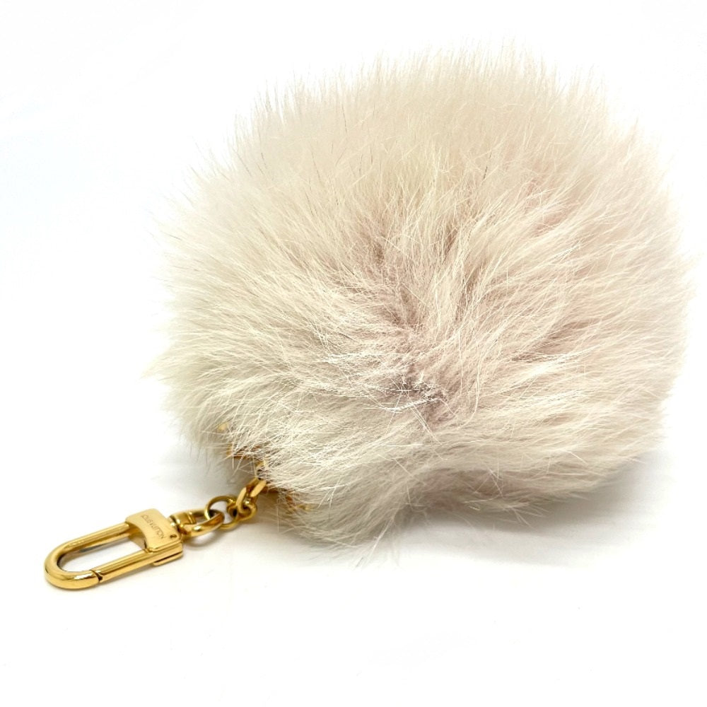 LOUIS VUITTON charm M67371 Fur, Metal pink key ring Fuzzy bubble Women Used Authentic