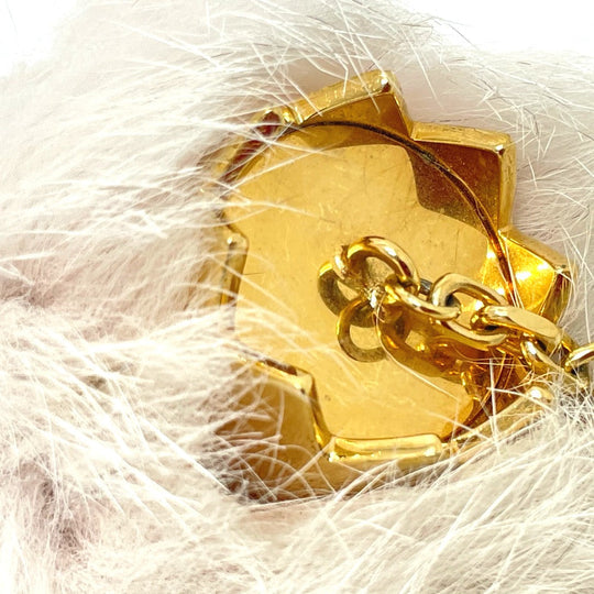 LOUIS VUITTON charm M67371 Fur, Metal pink key ring Fuzzy bubble Women Used Authentic