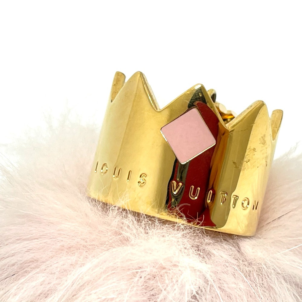 LOUIS VUITTON charm M67371 Fur, Metal pink key ring Fuzzy bubble Women Used Authentic