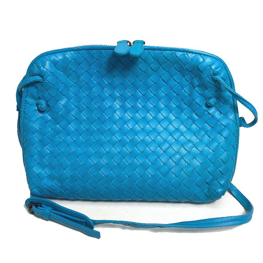 BOTTEGAVENETA Shoulder Bag 245354 Lamb leather blue INTRECCIATO Nodini Women Used Authentic