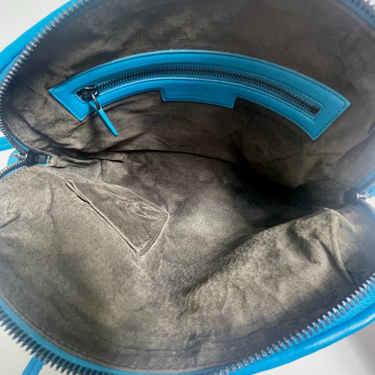 BOTTEGAVENETA Shoulder Bag 245354 Lamb leather blue INTRECCIATO Nodini Women Used Authentic