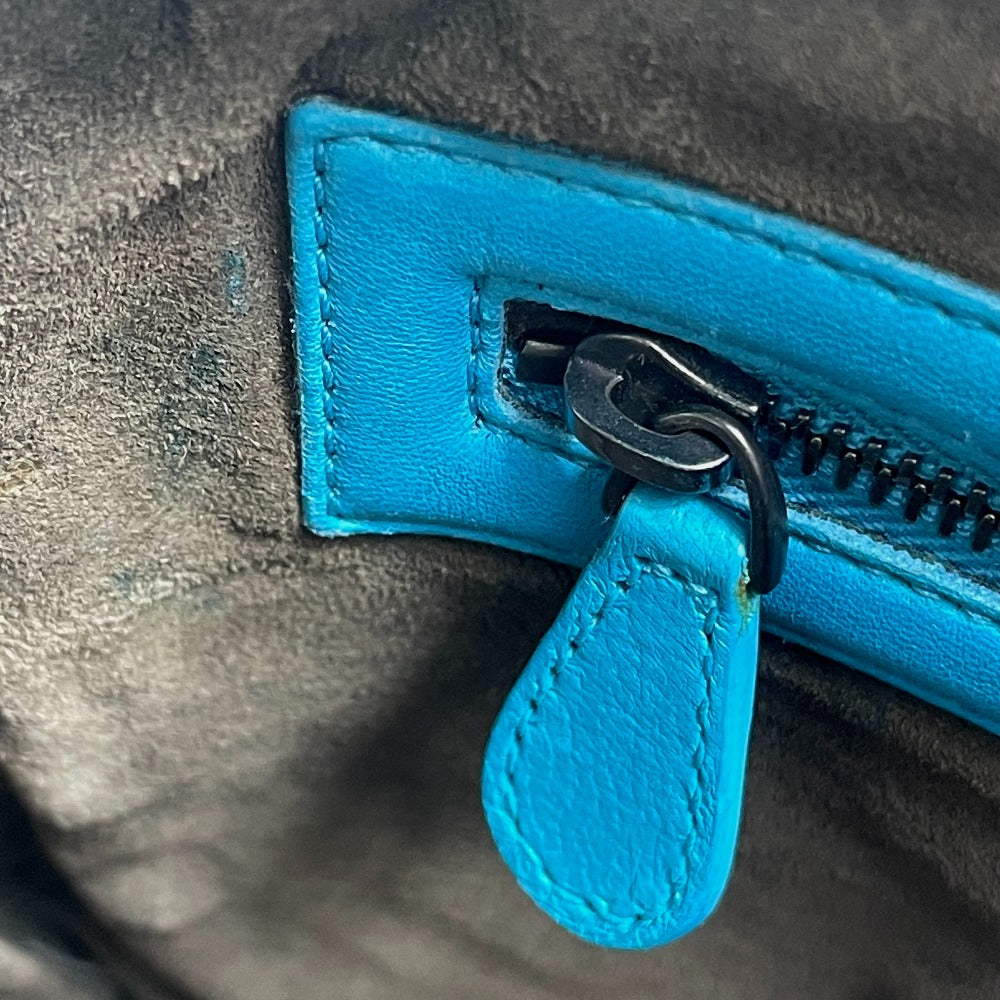 BOTTEGAVENETA Shoulder Bag 245354 Lamb leather blue INTRECCIATO Nodini Women Used Authentic