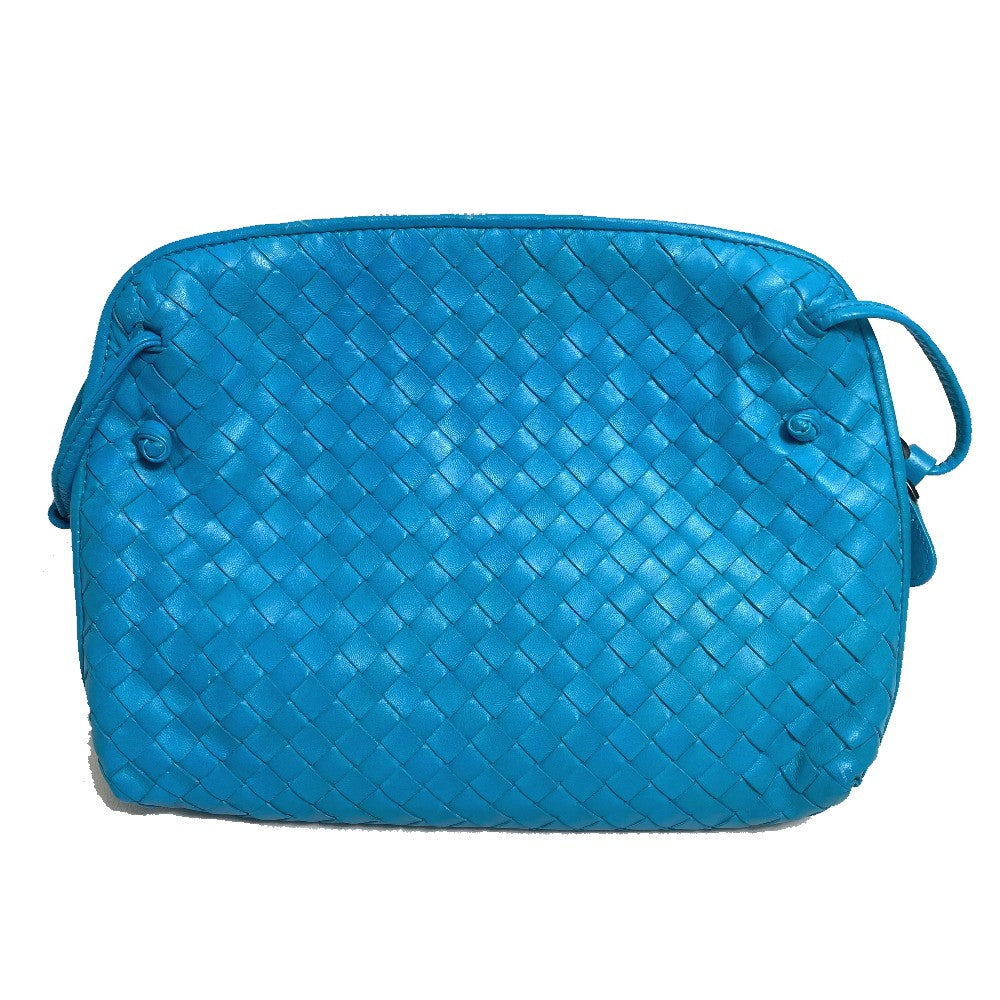 BOTTEGAVENETA Shoulder Bag 245354 Lamb leather blue INTRECCIATO Nodini Women Used Authentic