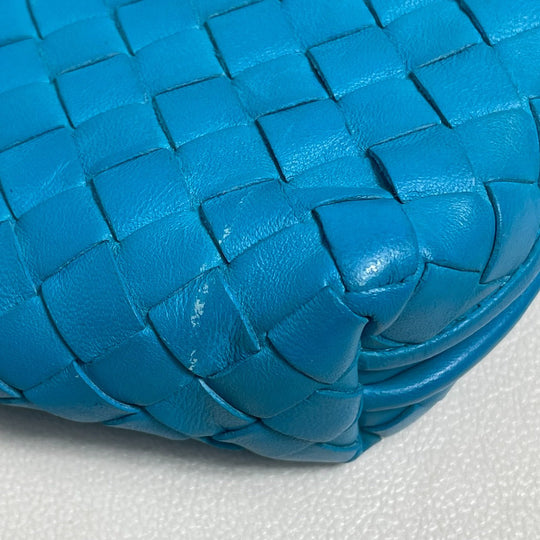 BOTTEGAVENETA Shoulder Bag 245354 Lamb leather blue INTRECCIATO Nodini Women Used Authentic