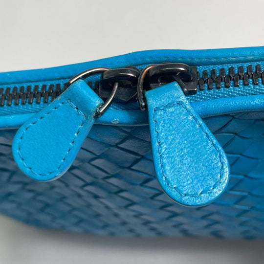 BOTTEGAVENETA Shoulder Bag 245354 Lamb leather blue INTRECCIATO Nodini Women Used Authentic