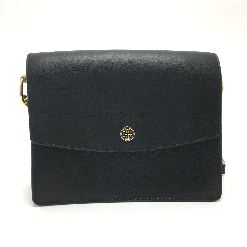 Tory Burch Shoulder Bag leather black logo Chain