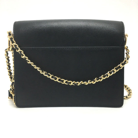Tory Burch Shoulder Bag leather black logo Chain