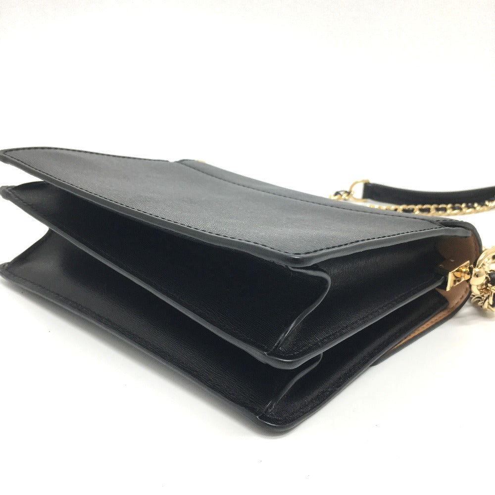 Tory Burch Shoulder Bag leather black logo Chain