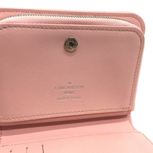 LOUIS VUITTON Folded wallet M63791 leather pink LVMetal New wave zip Women Used Authentic