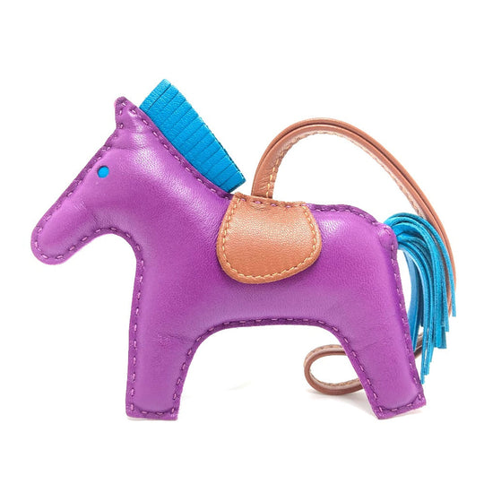 HERMES charm lambskin purple Rodeo GM Women Used Authentic