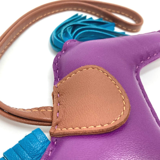 HERMES charm lambskin purple Rodeo GM Women Used Authentic